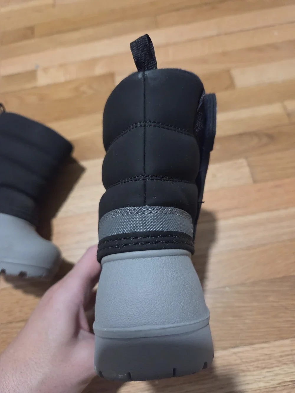 Carters Toddler Boy Kids Waterproof Winter Boots - Black and Gray / Size 9